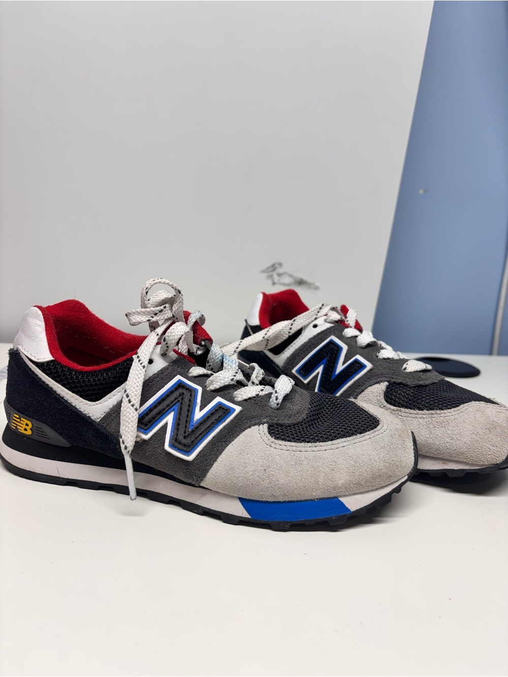 New Balance 574 shoes 'Magnet/Serene Blue' size 2.5